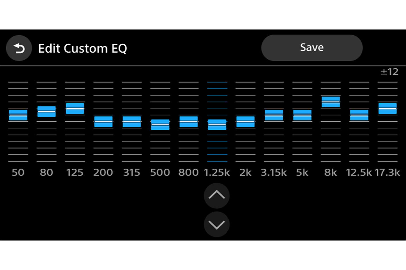 Front view of the XAV-AX3700 digital multimedia receiver on the sound customization screen.
